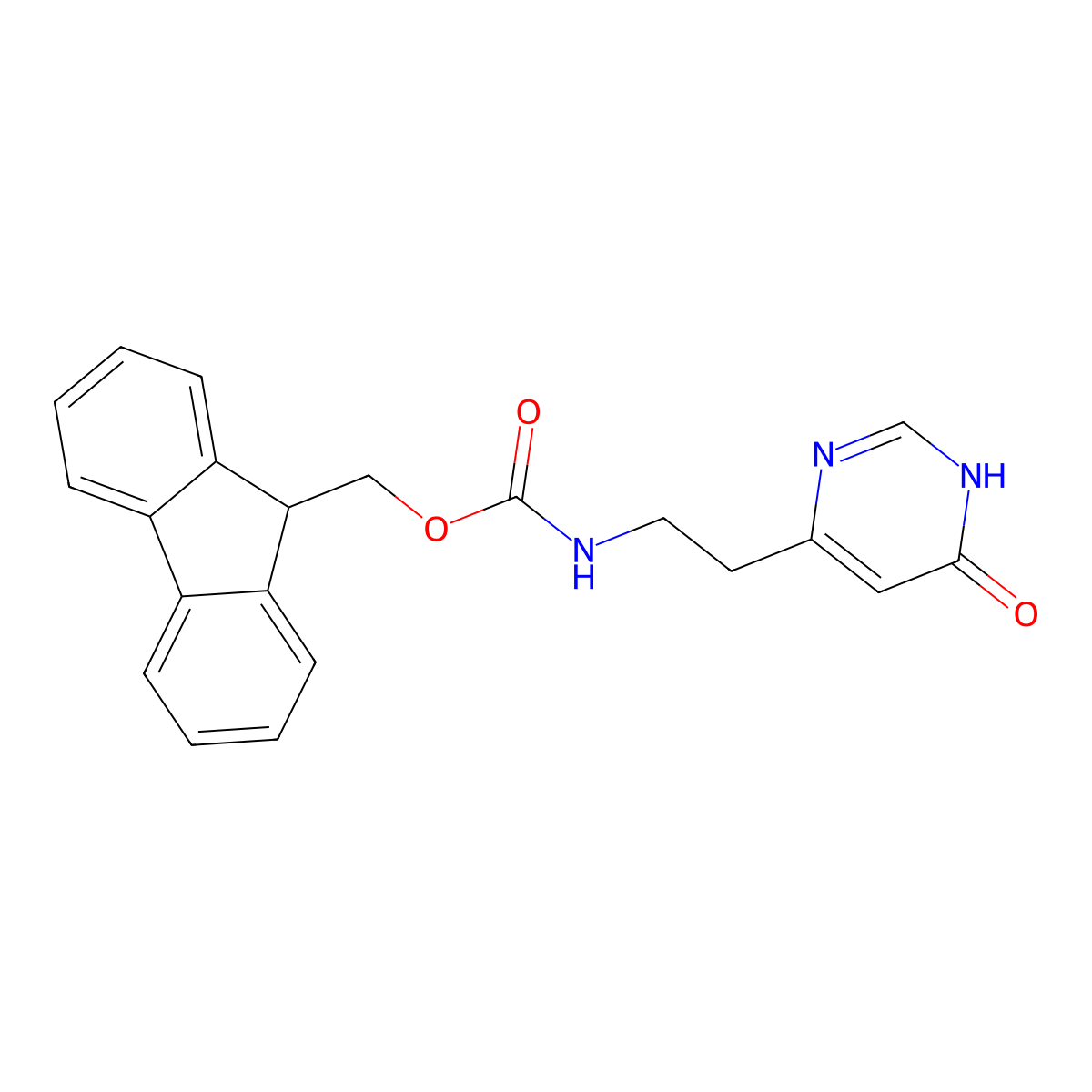 (9H-fluoren-9-yl)methyl N-[2-(6-hydroxypyrimidin-4-yl)ethyl]carbamate molecular structure, CAS 2763912-84-9