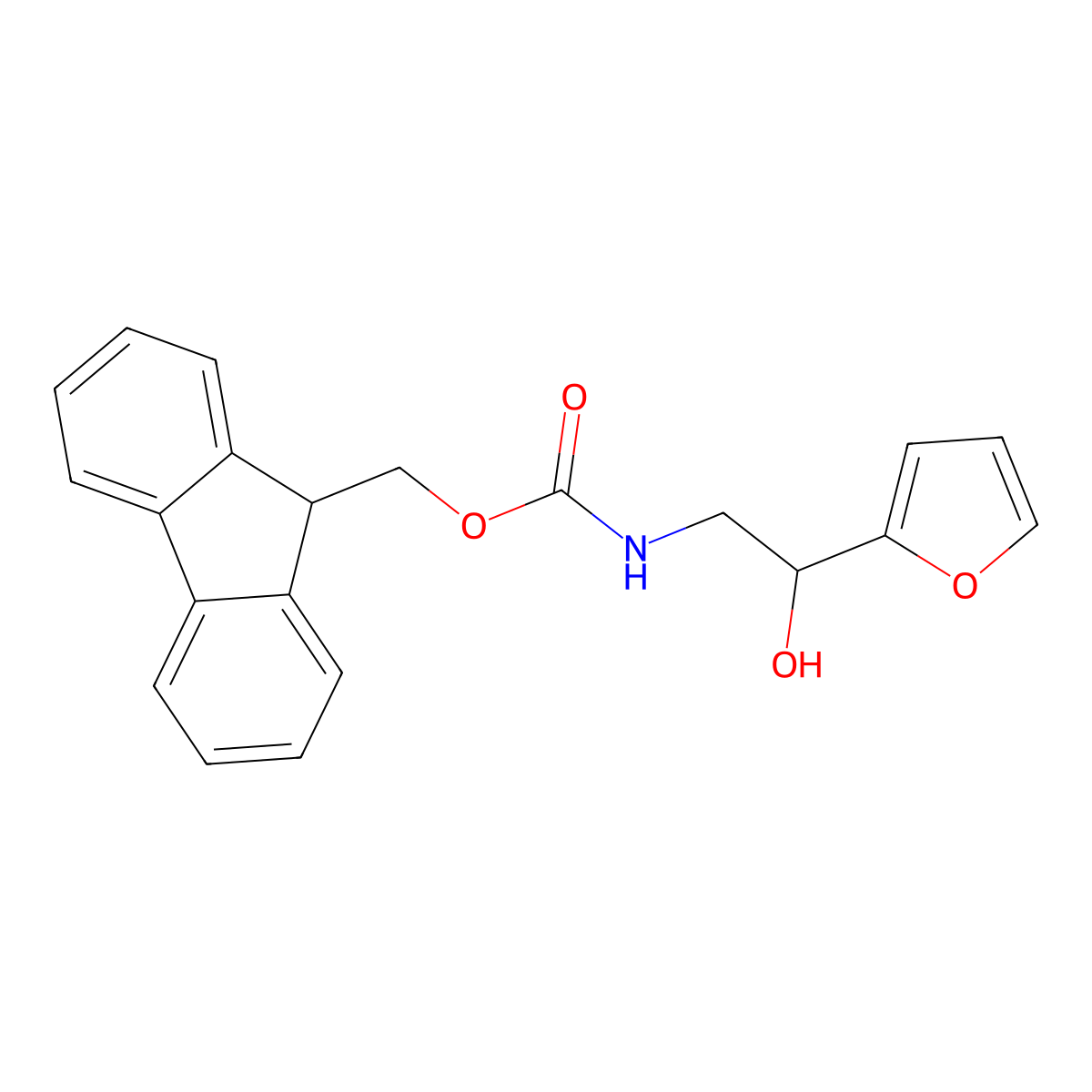 (9H-fluoren-9-yl)methyl N-[2-(furan-2-yl)-2-hydroxyethyl]carbamate molecular structure, CAS 2763912-89-4