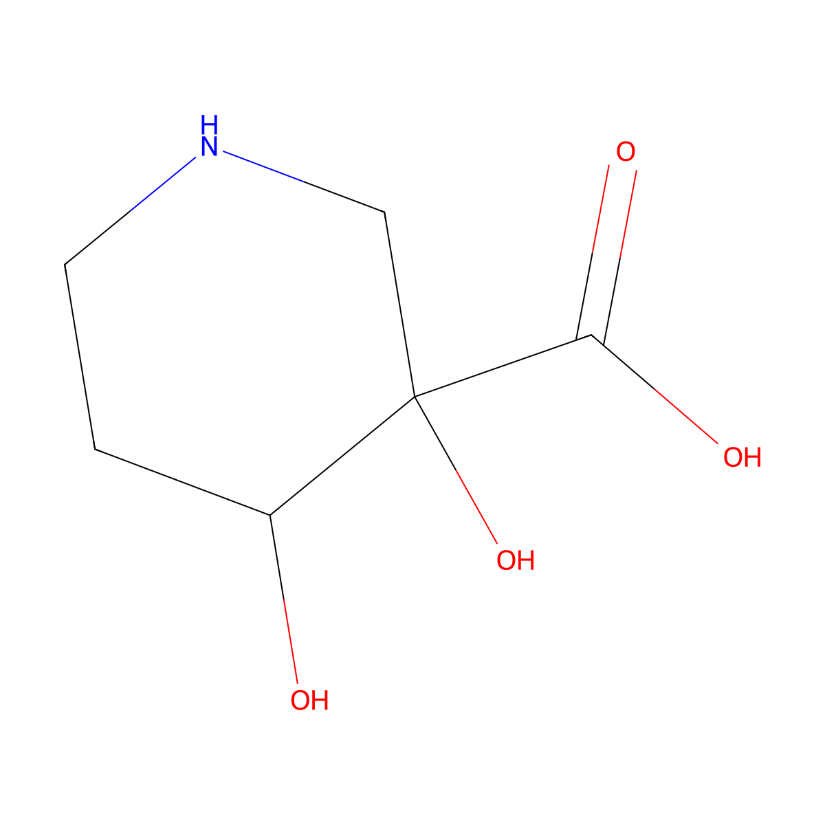 rac-(3R,4S)-3,4-dihydroxypiperidine-3-carboxylic acid molecular structure, CAS 2763912-94-1
