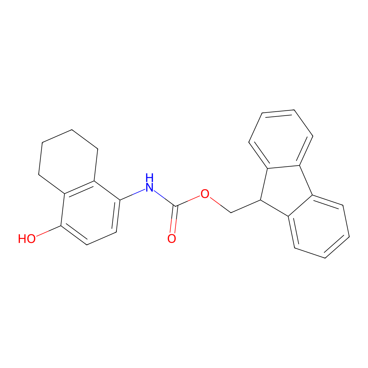 (9H-fluoren-9-yl)methyl N-(4-hydroxy-5,6,7,8-tetrahydronaphthalen-1-yl)carbamate molecular structure, CAS 2763912-98-5