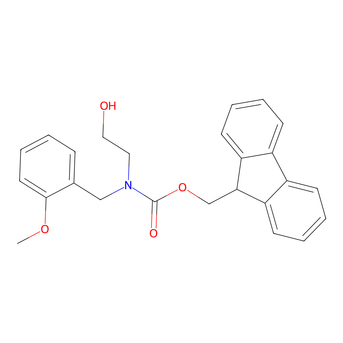 (9H-fluoren-9-yl)methyl N-(2-hydroxyethyl)-N-[(2-methoxyphenyl)methyl]carbamate molecular structure, CAS 2763912-99-6