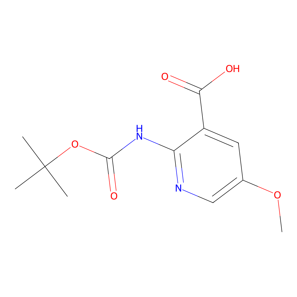 2-{[(Tert-butoxy)carbonyl]amino}-5-methoxypyridine-3-carboxylic acid molecular structure, CAS 2763913-00-2