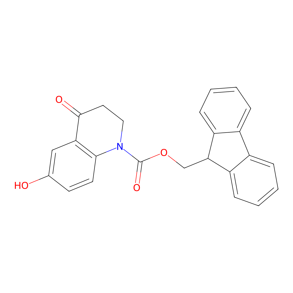 (9H-fluoren-9-yl)methyl 6-hydroxy-4-oxo-1,2,3,4-tetrahydroquinoline-1-carboxylate molecular structure, CAS 2763913-01-3