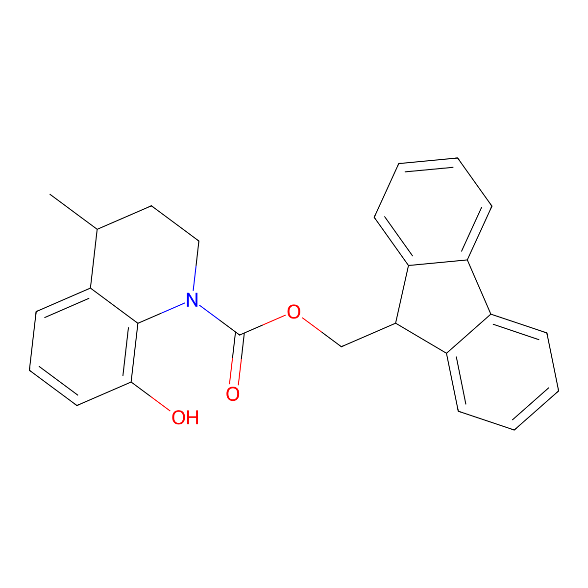 (9H-fluoren-9-yl)methyl 8-hydroxy-4-methyl-1,2,3,4-tetrahydroquinoline-1-carboxylate molecular structure, CAS 2763913-03-5