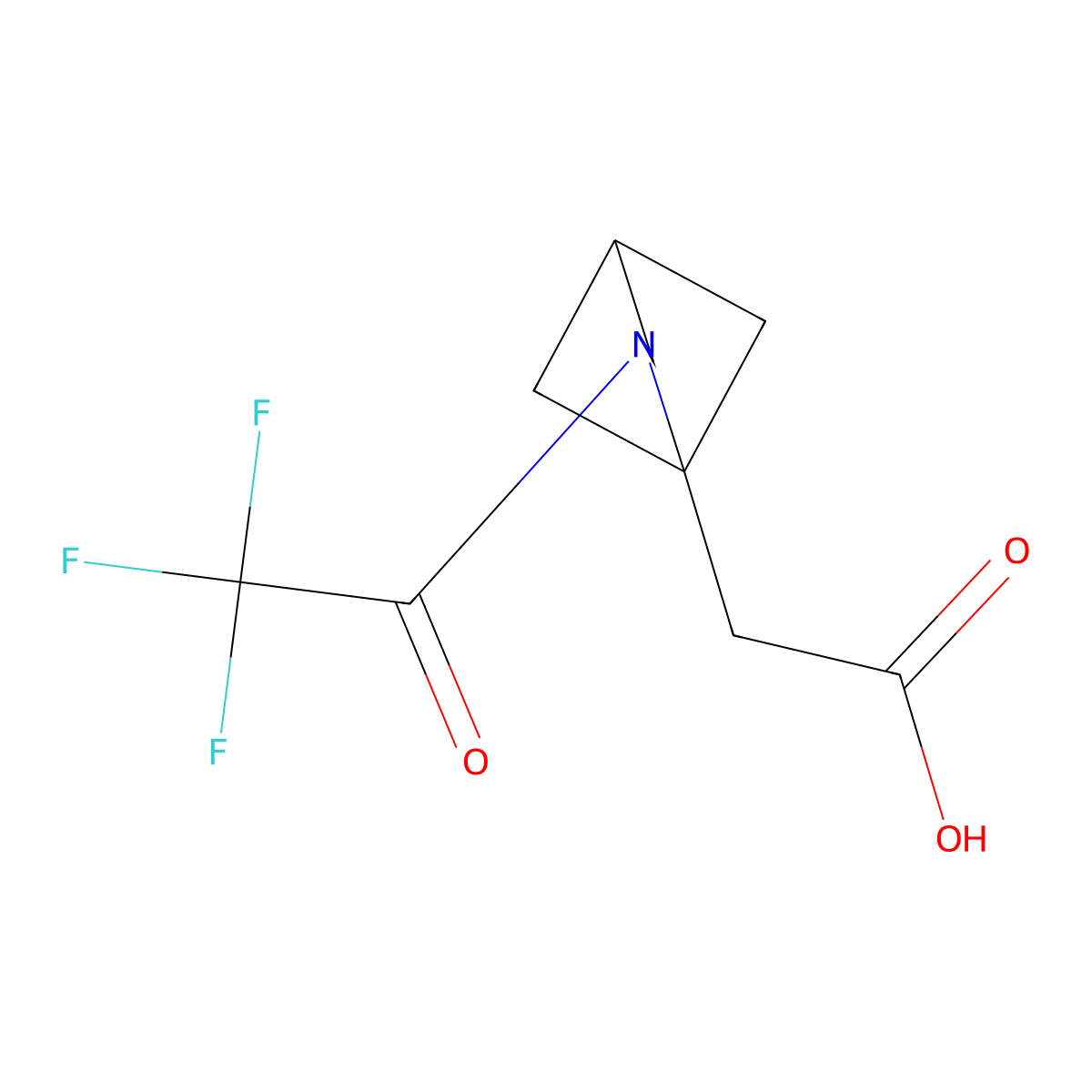 2-[2-(2,2,2-Trifluoroacetyl)-2-azabicyclo[2.1.1]hexan-1-yl]acetic acid molecular structure, CAS 2763913-07-9
