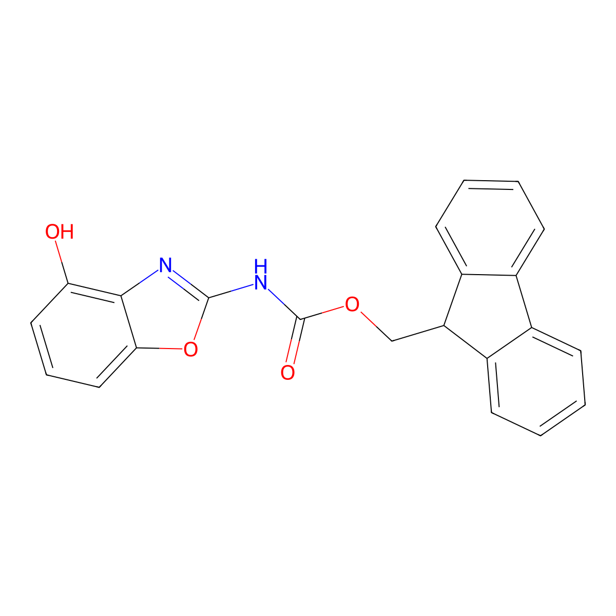 (9H-fluoren-9-yl)methyl N-(4-hydroxy-1,3-benzoxazol-2-yl)carbamate molecular structure, CAS 2763913-11-5
