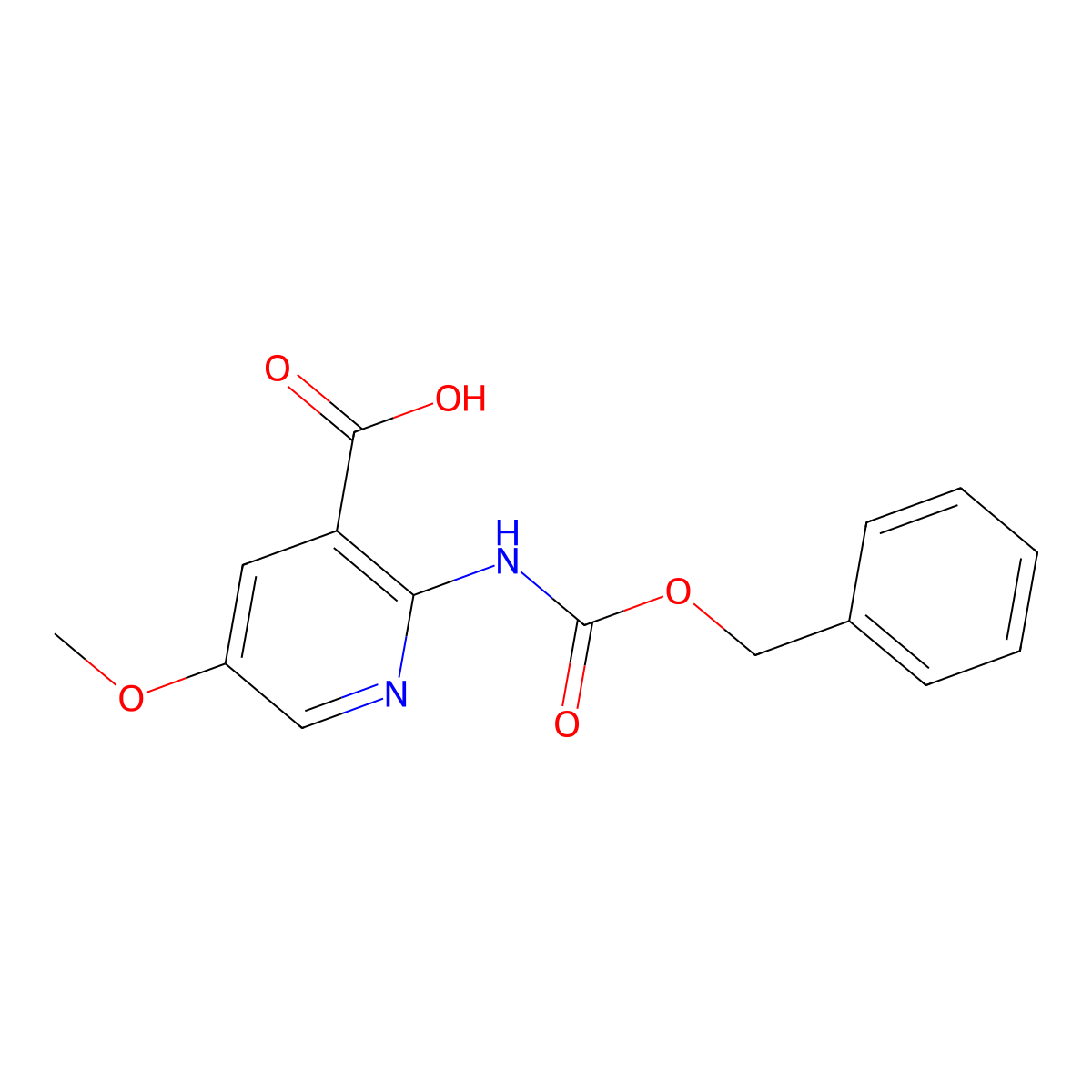 2-{[(Benzyloxy)carbonyl]amino}-5-methoxypyridine-3-carboxylic acid molecular structure, CAS 2763913-13-7