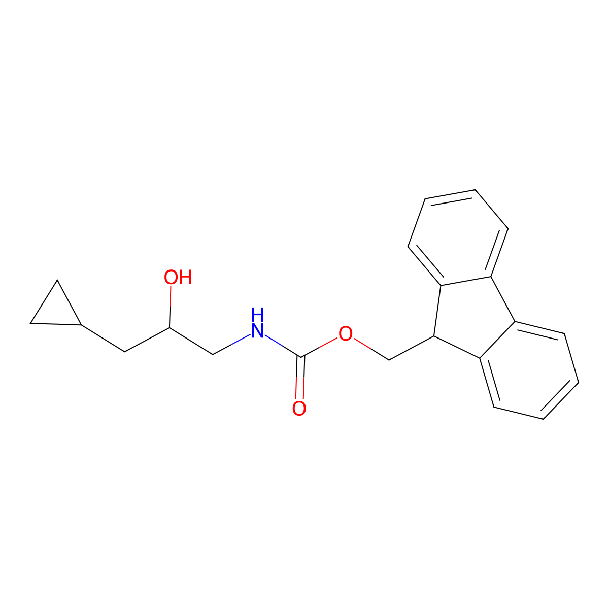 (9H-fluoren-9-yl)methyl N-(3-cyclopropyl-2-hydroxypropyl)carbamate molecular structure, CAS 2763913-15-9