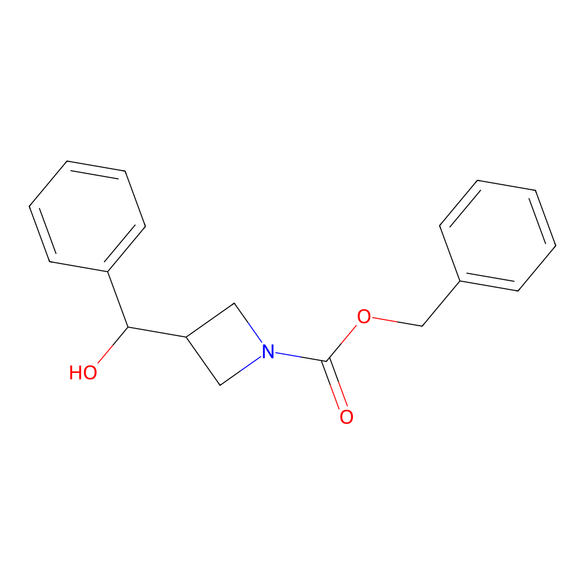 Benzyl 3-[hydroxy(phenyl)methyl]azetidine-1-carboxylate molecular structure, CAS 2763914-43-6