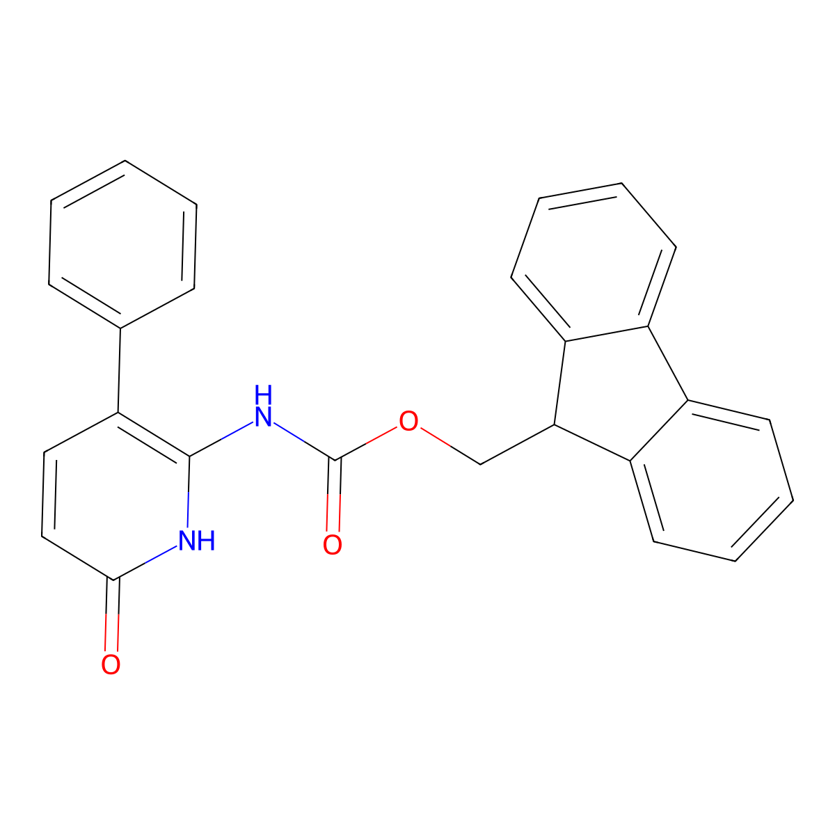 (9H-fluoren-9-yl)methyl N-(6-hydroxy-3-phenylpyridin-2-yl)carbamate molecular structure, CAS 2763914-44-7