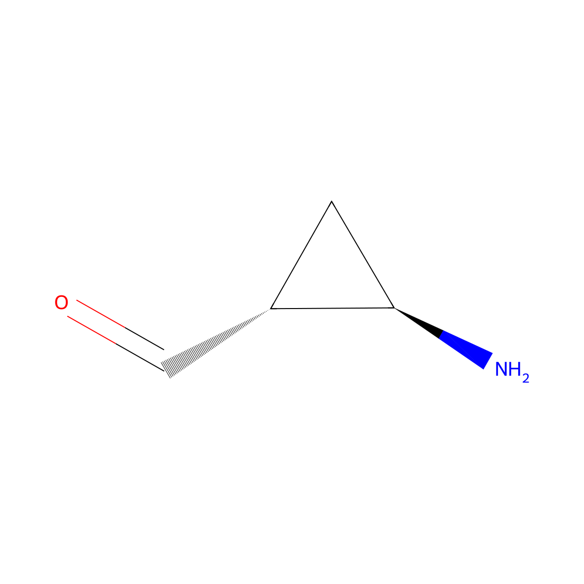 rac-(1R,2R)-2-aminocyclopropane-1-carbaldehyde molecular structure, CAS 2763914-51-6