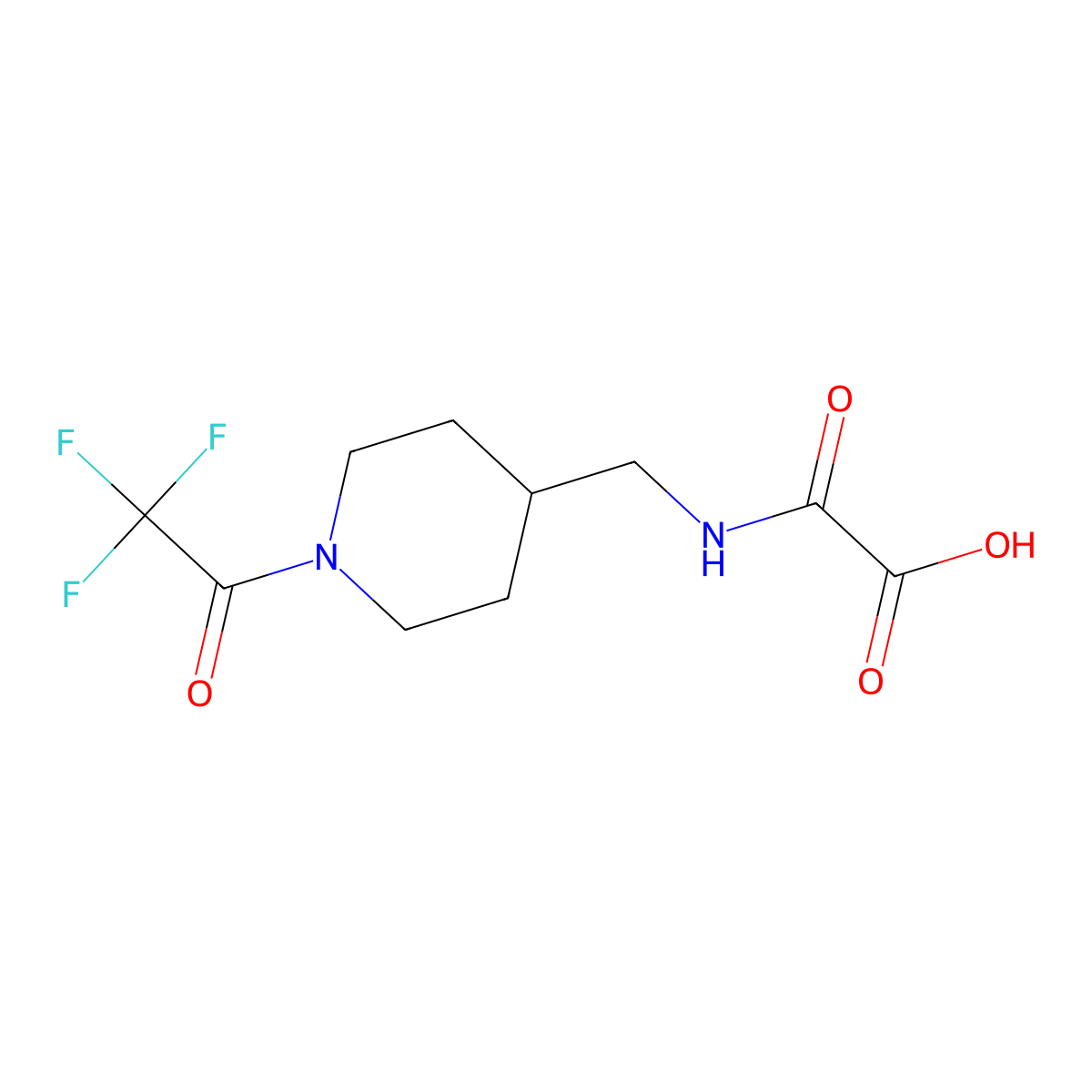 ({[1-(Trifluoroacetyl)piperidin-4-yl]methyl}carbamoyl)formic acid molecular structure, CAS 2763914-53-8