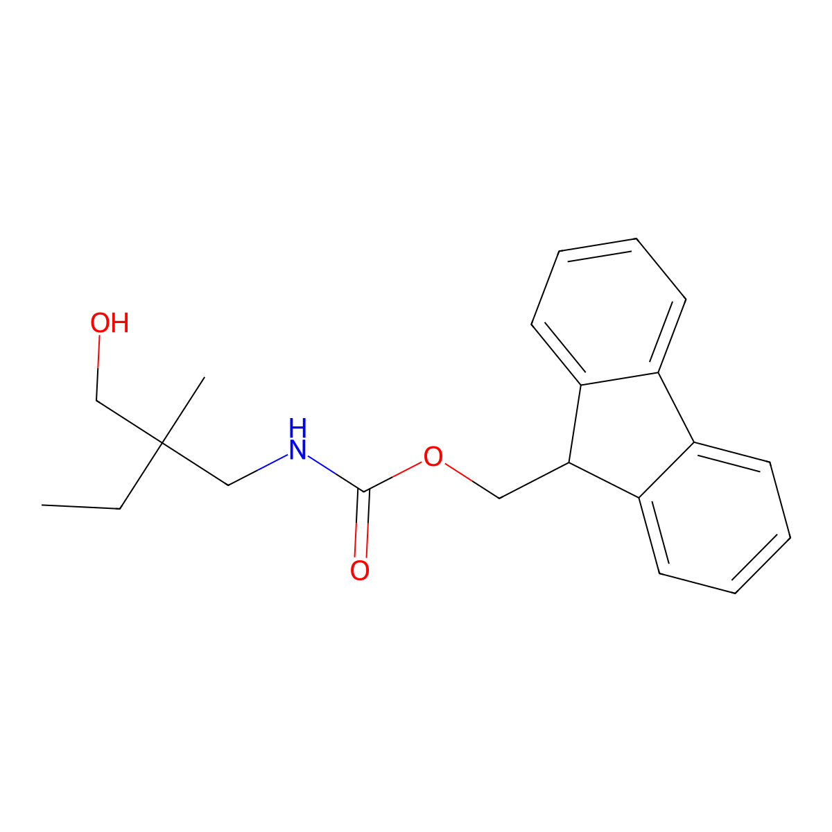 (9H-fluoren-9-yl)methyl N-(2-ethyl-3-hydroxy-2-methylpropyl)carbamate molecular structure, CAS 2763914-54-9
