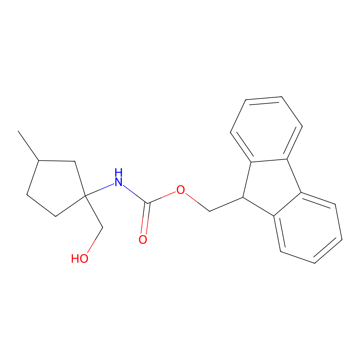(9H-fluoren-9-yl)methyl N-[1-(hydroxymethyl)-3-methylcyclopentyl]carbamate molecular structure, CAS 2763914-60-7