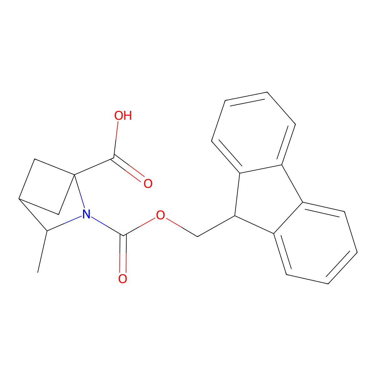 2-{[(9H-fluoren-9-yl)methoxy]carbonyl}-3-methyl-2-azabicyclo[2.1.1]hexane-1-carboxylic acid molecular structure, CAS 2763914-69-6