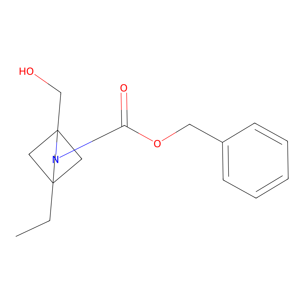 Benzyl 4-ethyl-1-(hydroxymethyl)-2-azabicyclo[2.1.1]hexane-2-carboxylate molecular structure, CAS 2763914-78-7