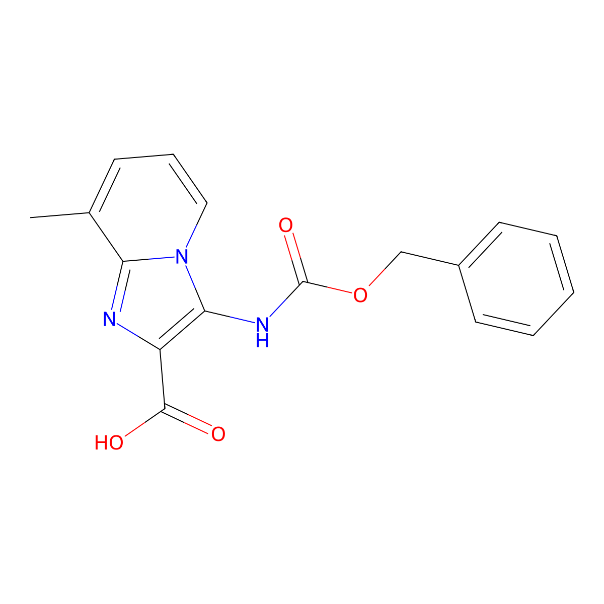 3-{[(Benzyloxy)carbonyl]amino}-8-methylimidazo[1,2-a]pyridine-2-carboxylic acid molecular structure, CAS 2763914-85-6