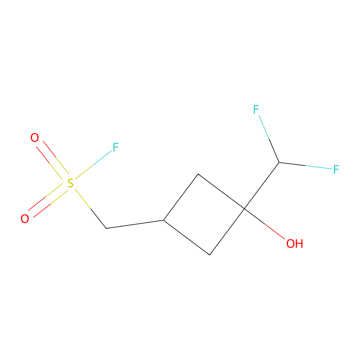 [3-(Difluoromethyl)-3-hydroxycyclobutyl]methanesulfonyl fluoride molecular structure, CAS 2763914-93-6