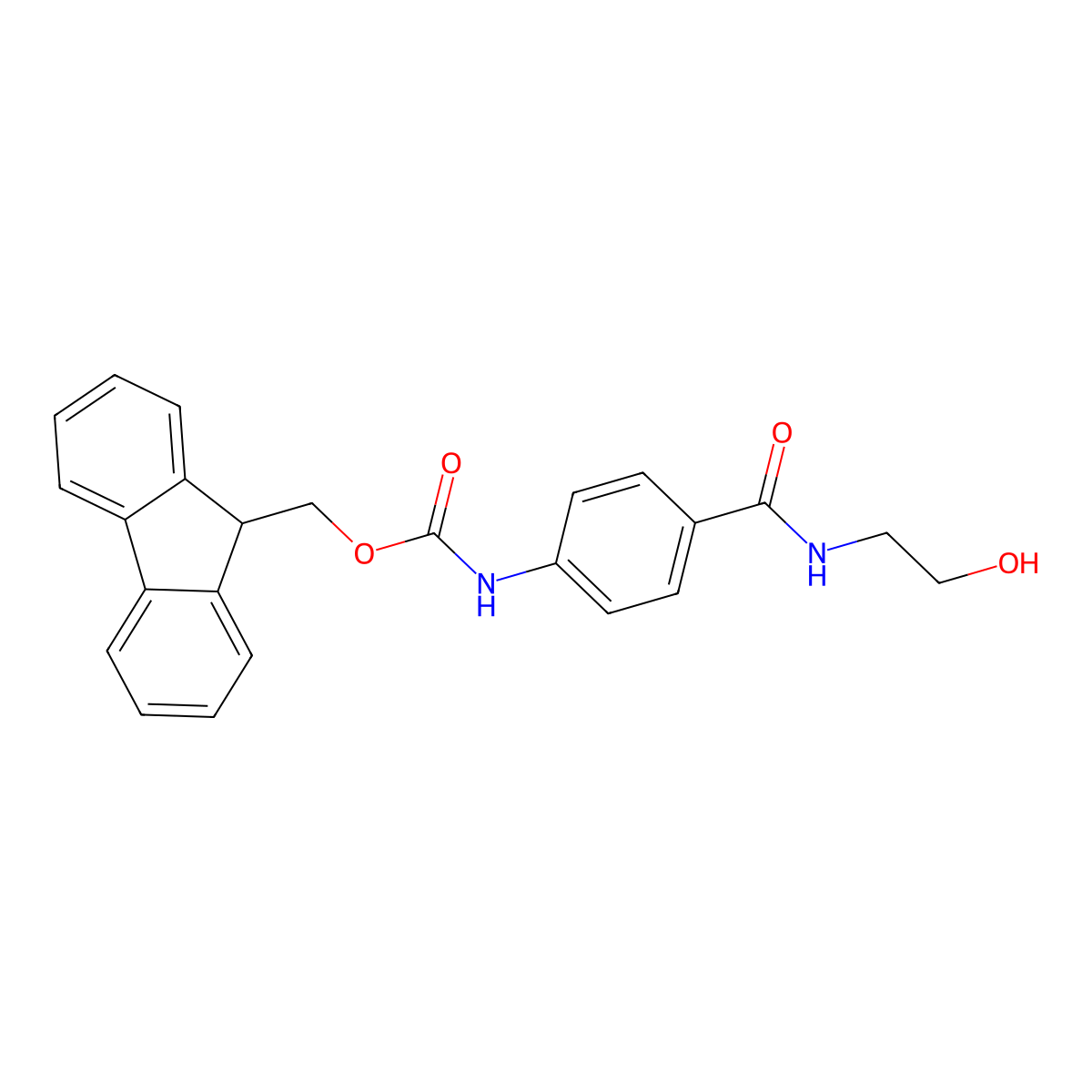 (9H-fluoren-9-yl)methyl N-{4-[(2-hydroxyethyl)carbamoyl]phenyl}carbamate molecular structure, CAS 2763914-96-9