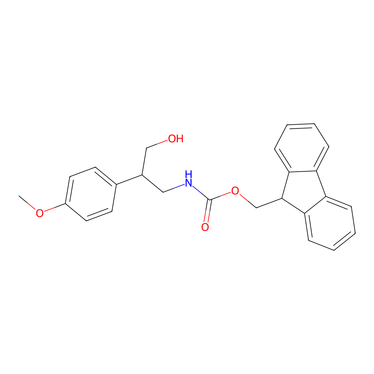 (9H-fluoren-9-yl)methyl N-[3-hydroxy-2-(4-methoxyphenyl)propyl]carbamate molecular structure, CAS 2763914-97-0