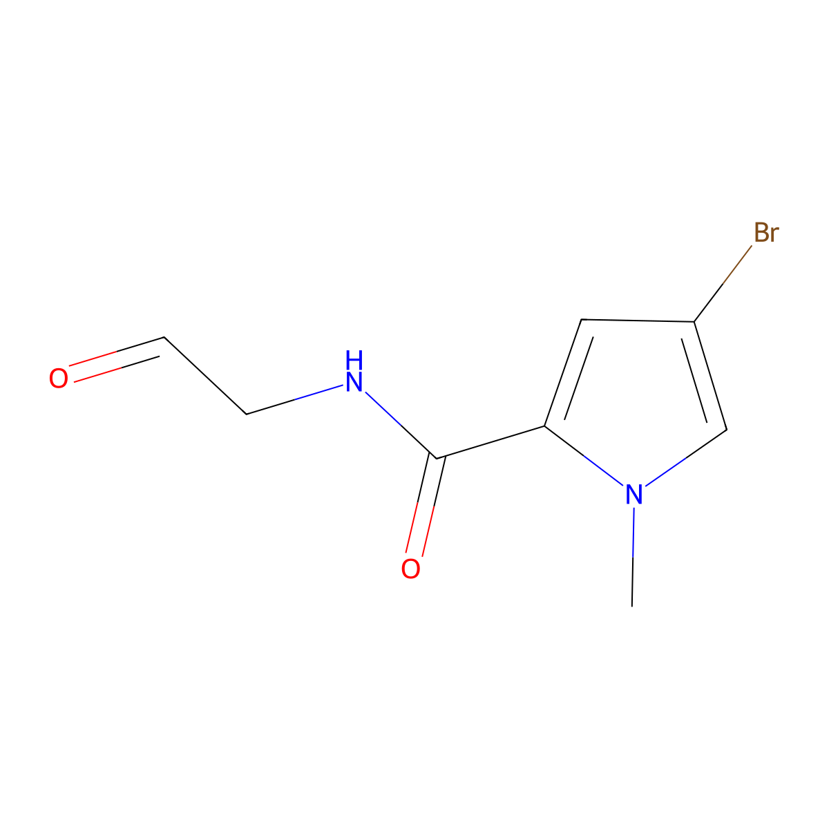 4-bromo-1-methyl-N-(2-oxoethyl)-1H-pyrrole-2-carboxamide molecular structure, CAS 2763915-04-2