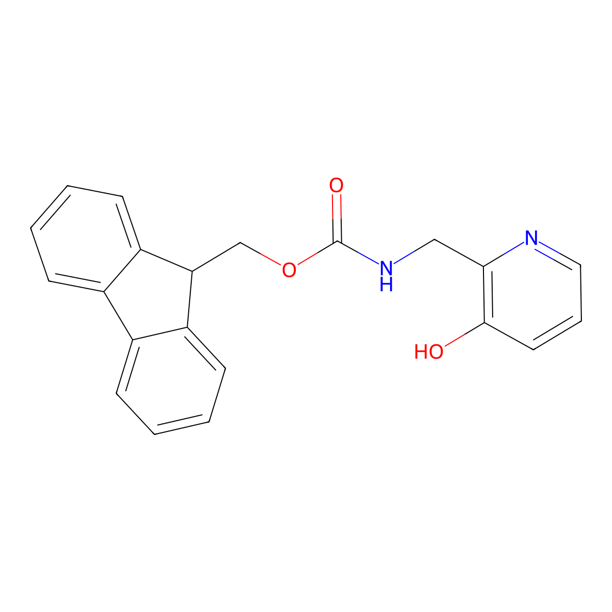 (9H-fluoren-9-yl)methyl N-[(3-hydroxypyridin-2-yl)methyl]carbamate molecular structure, CAS 2763915-15-5