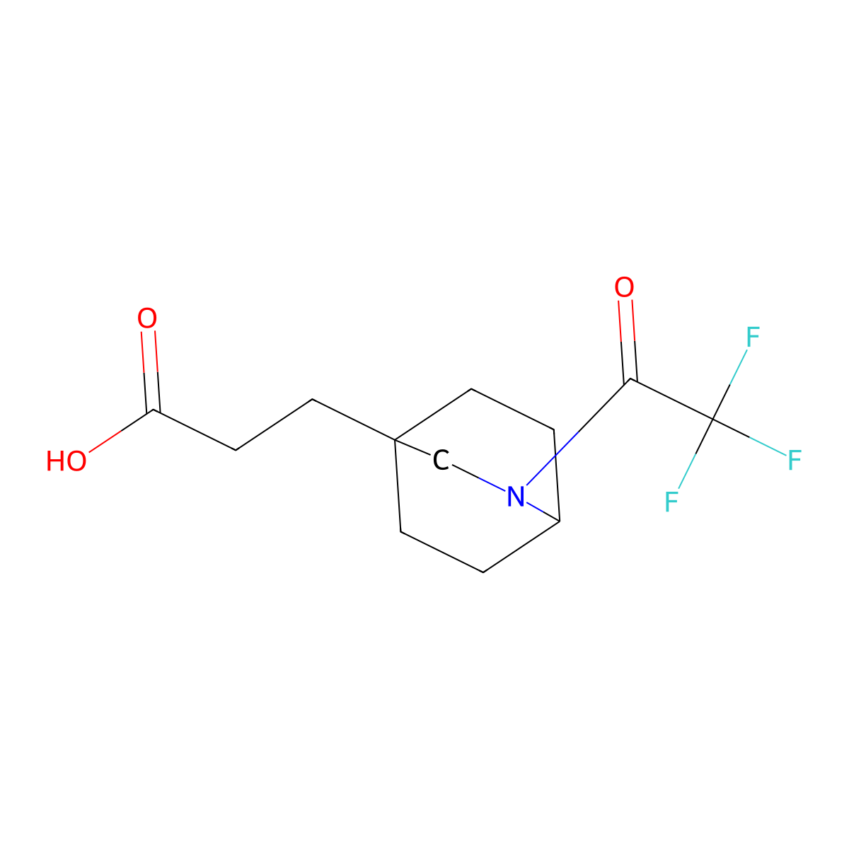 3-[2-(2,2,2-Trifluoroacetyl)-2-azabicyclo[2.2.2]octan-4-yl]propanoic acid molecular structure, CAS 2763915-19-9