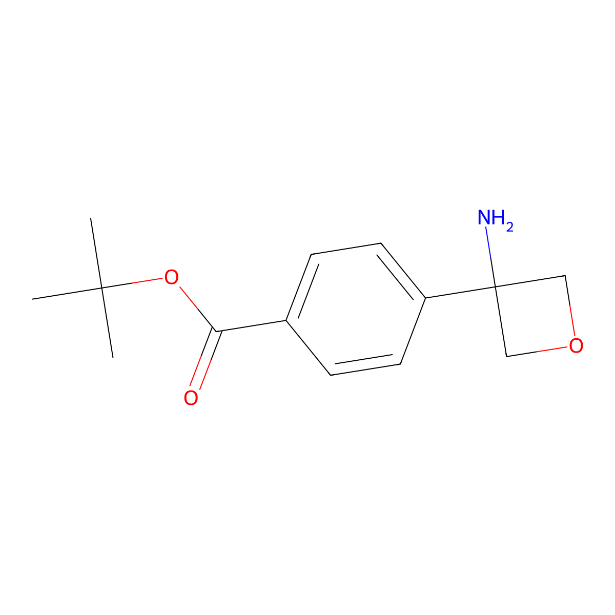 Tert-butyl 4-(3-aminooxetan-3-yl)benzoate molecular structure, CAS 2763915-23-5