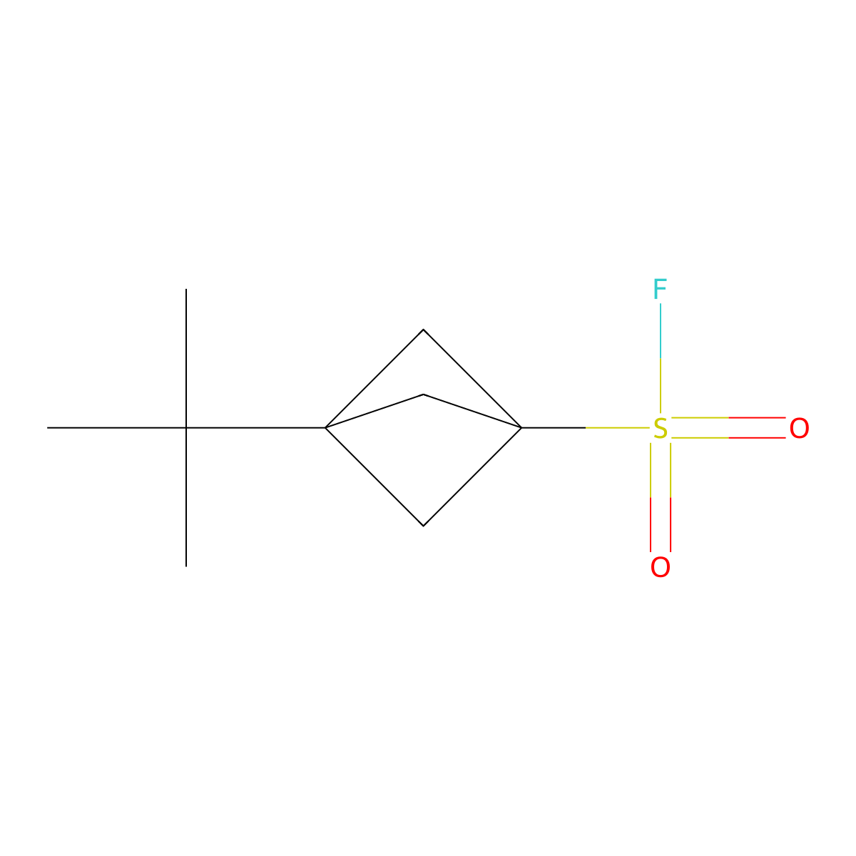 3-Tert-butylbicyclo[1.1.1]pentane-1-sulfonyl fluoride molecular structure, CAS 2763915-39-3