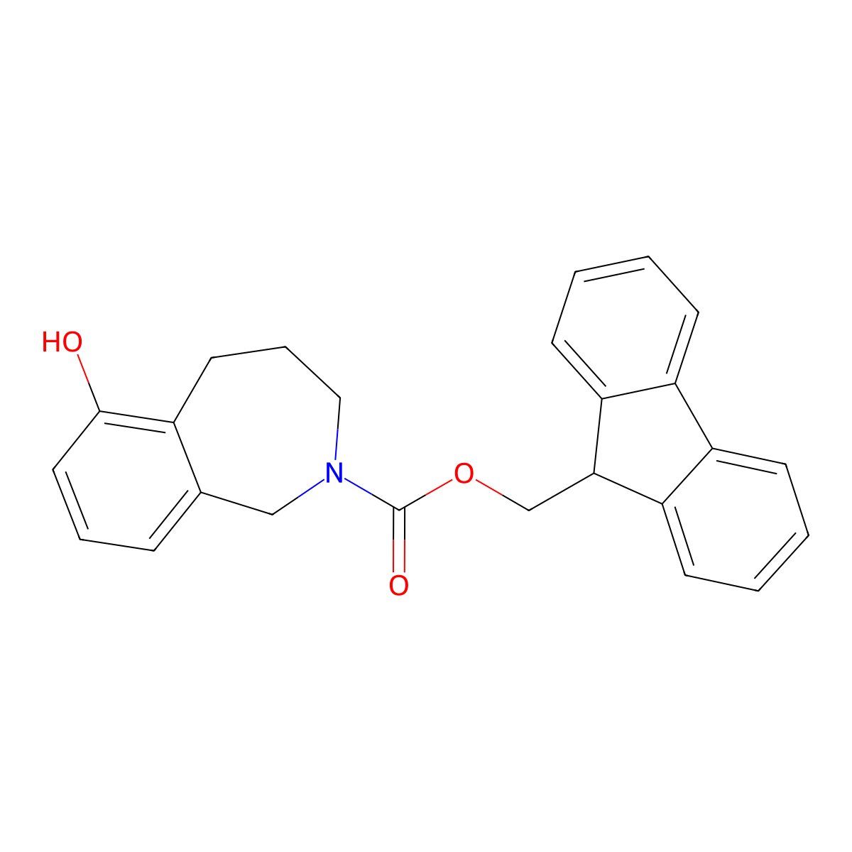 (9H-fluoren-9-yl)methyl 6-hydroxy-2,3,4,5-tetrahydro-1H-2-benzazepine-2-carboxylate molecular structure, CAS 2763915-40-6