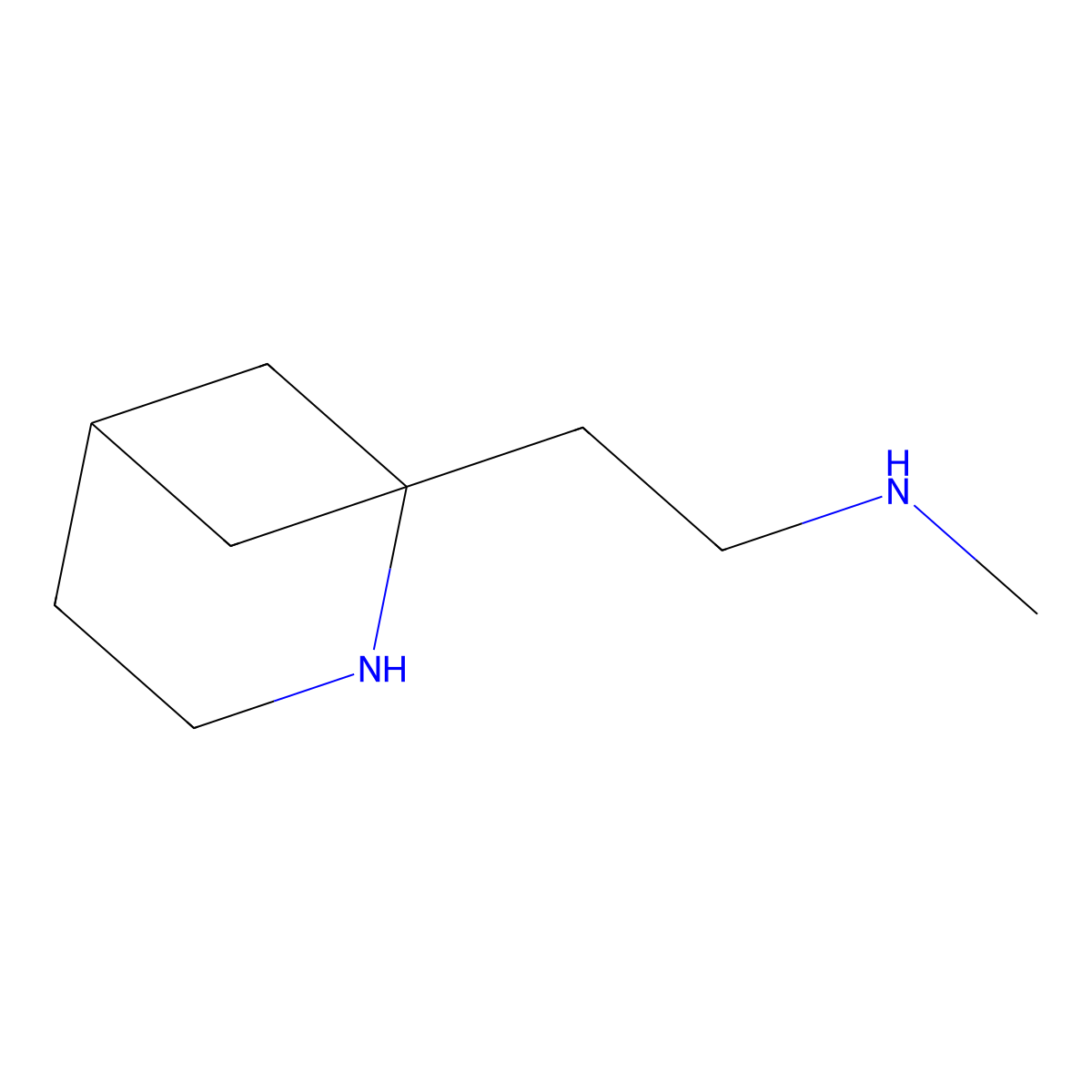 (2-{2-Azabicyclo[3.1.1]heptan-1-yl}ethyl)(methyl)amine molecular structure, CAS 2763915-42-8