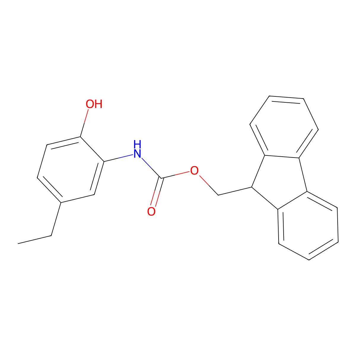 (9H-fluoren-9-yl)methyl N-(5-ethyl-2-hydroxyphenyl)carbamate molecular structure, CAS 2763915-52-0