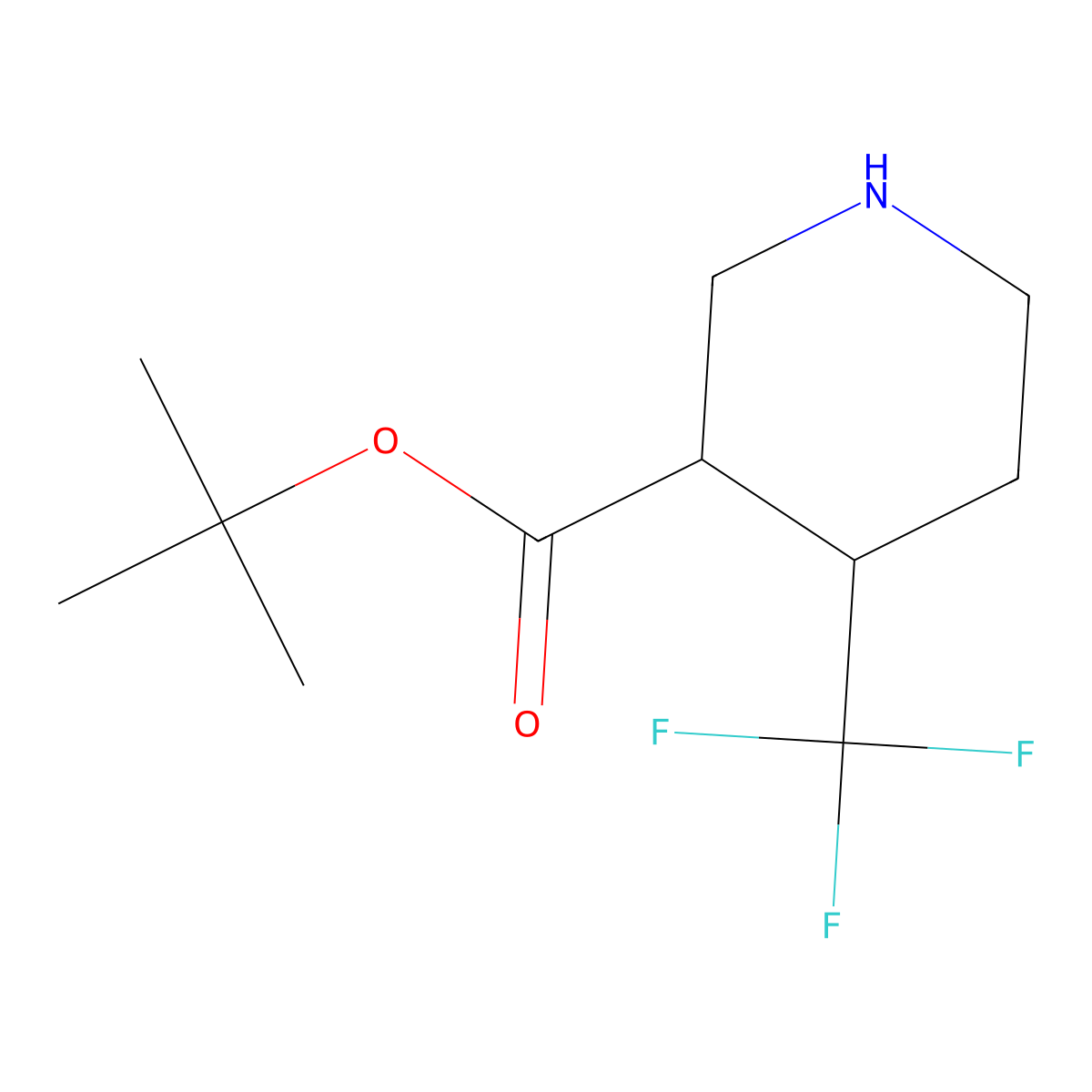 rac-tert-butyl (3R,4S)-4-(trifluoromethyl)piperidine-3-carboxylate molecular structure, CAS 2763915-53-1