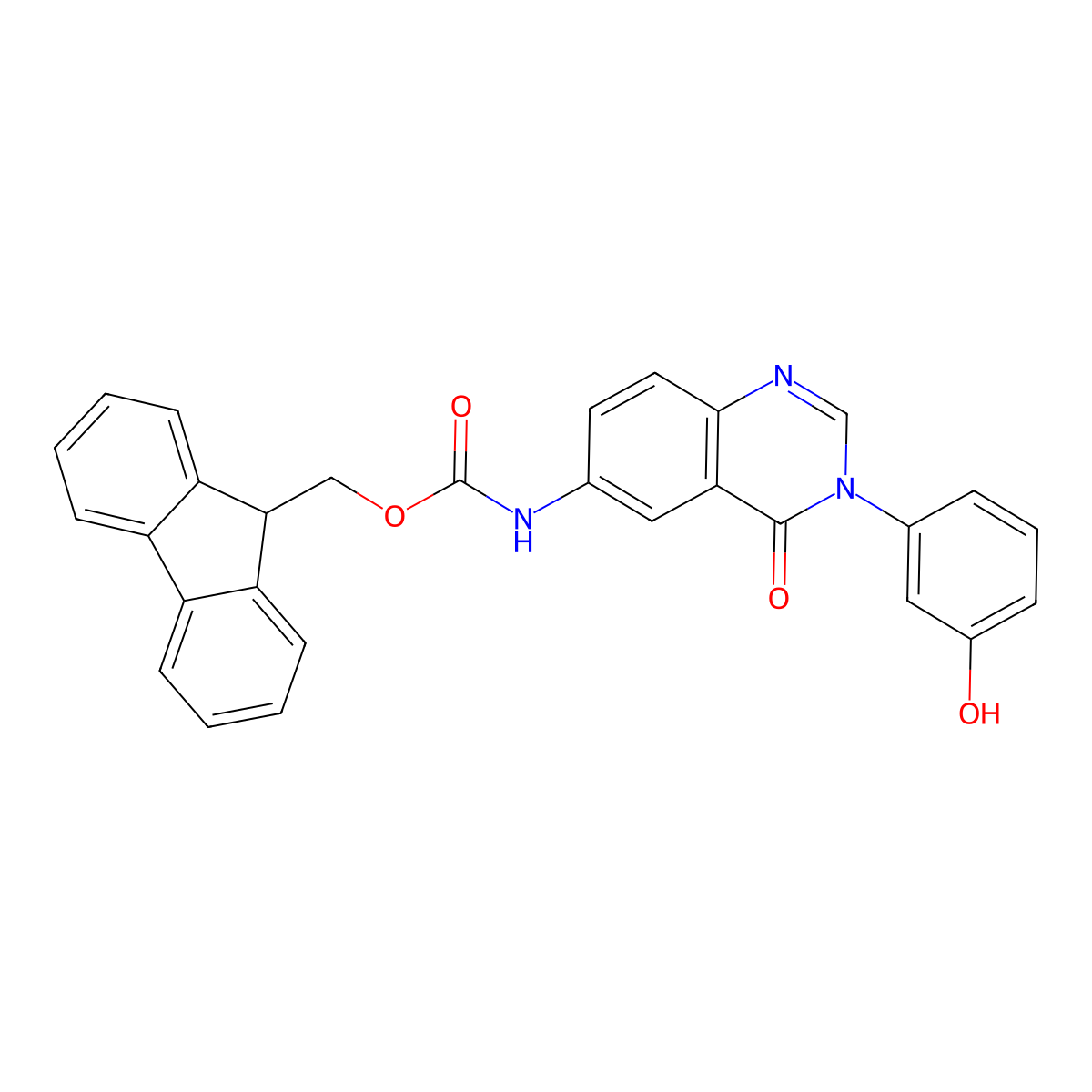 (9H-fluoren-9-yl)methyl N-[3-(3-hydroxyphenyl)-4-oxo-3,4-dihydroquinazolin-6-yl]carbamate molecular structure, CAS 2763915-71-3
