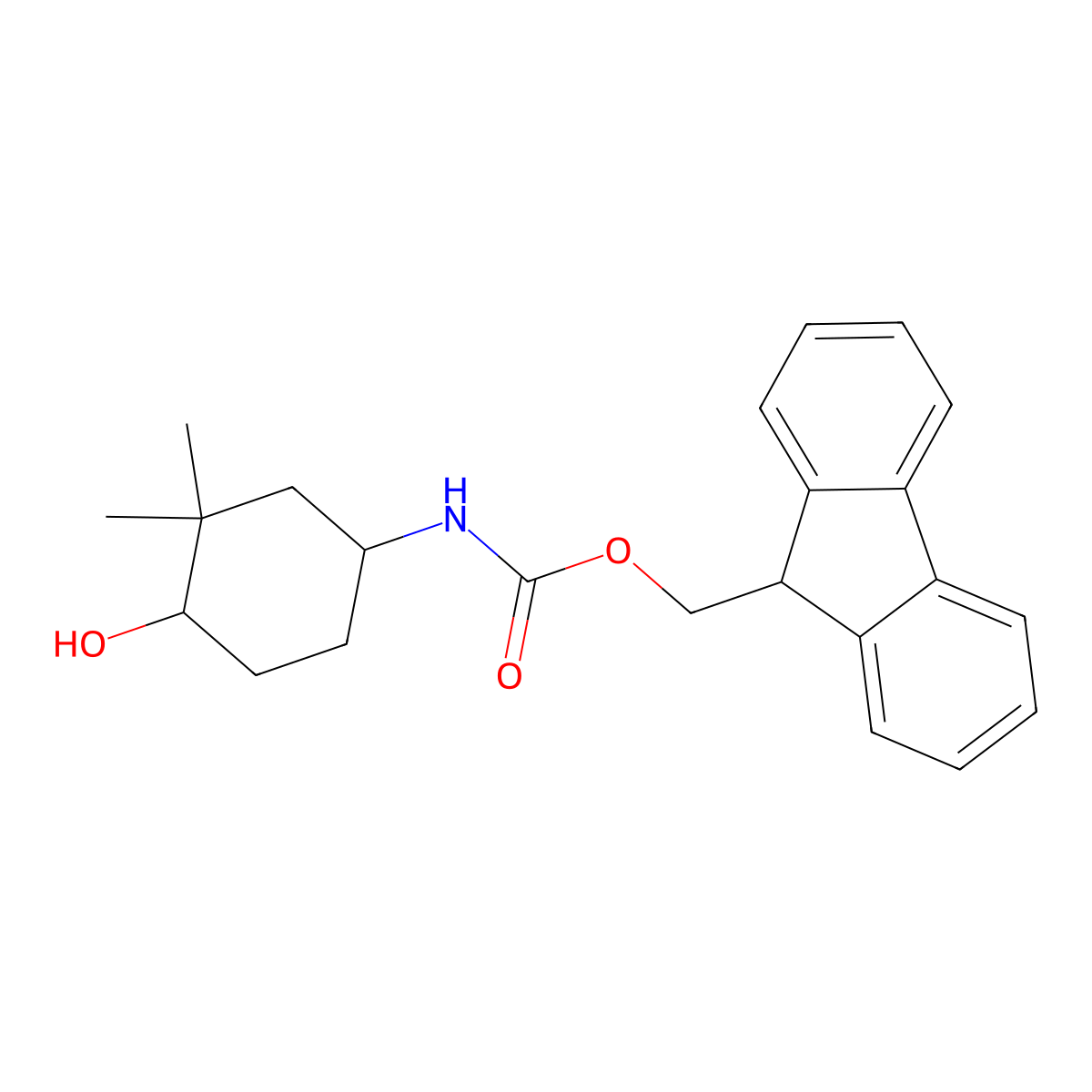 (9H-fluoren-9-yl)methyl N-(4-hydroxy-3,3-dimethylcyclohexyl)carbamate molecular structure, CAS 2763915-74-6
