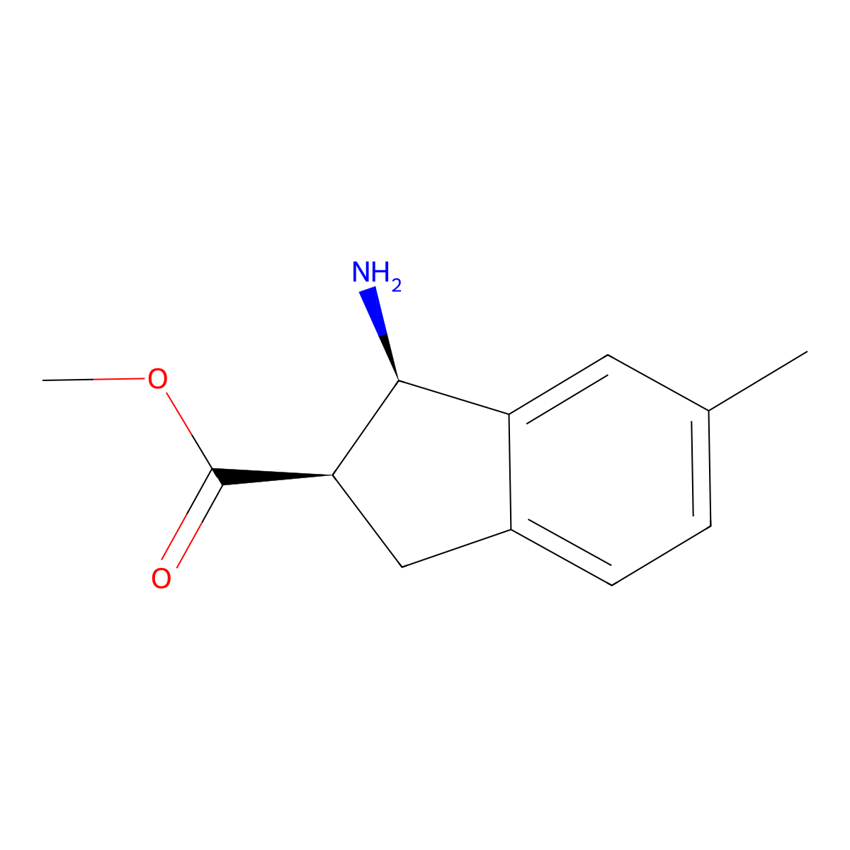 rac-methyl (1R,2R)-1-amino-6-methyl-2,3-dihydro-1H-indene-2-carboxylate molecular structure, CAS 2763915-86-0