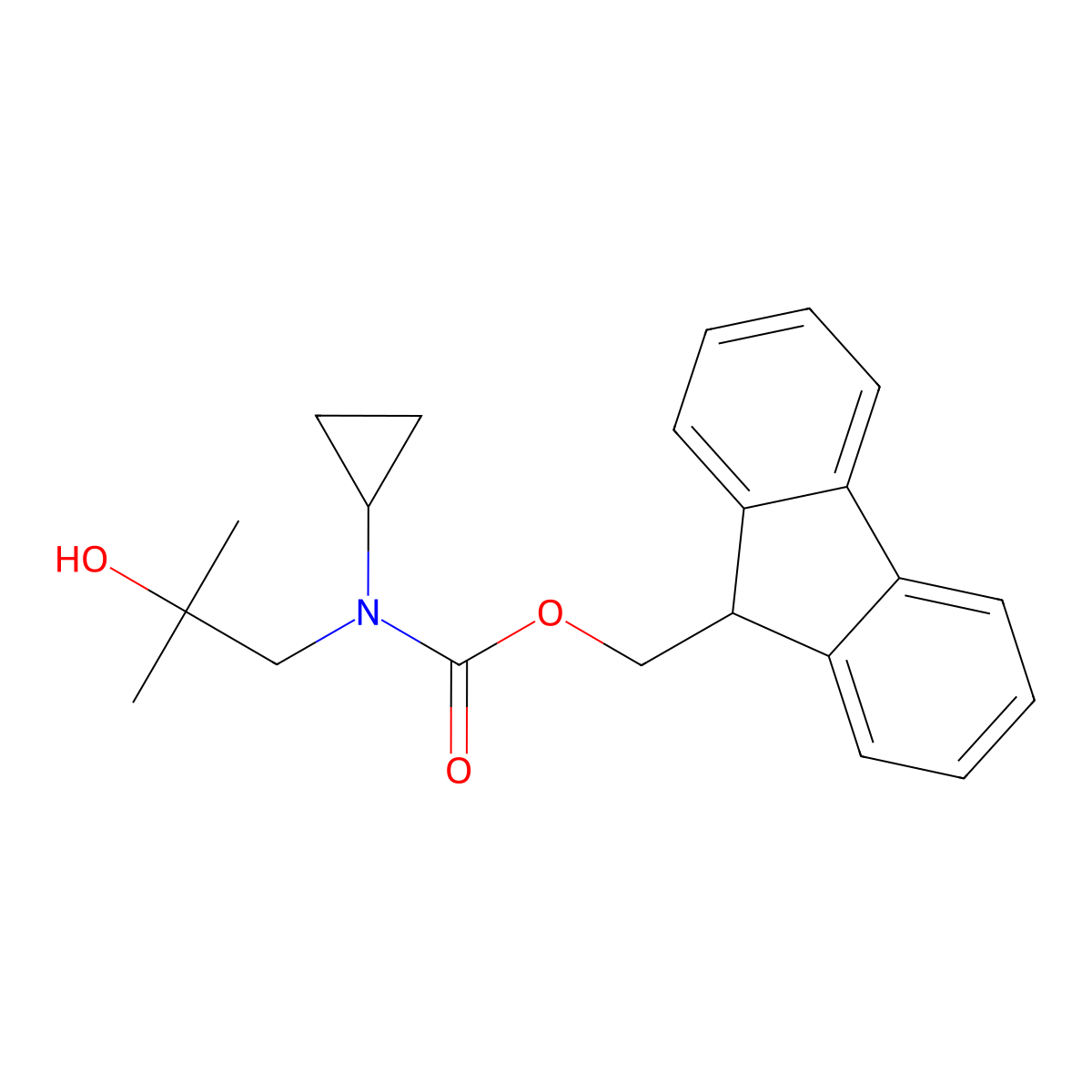 (9H-fluoren-9-yl)methyl N-cyclopropyl-N-(2-hydroxy-2-methylpropyl)carbamate molecular structure, CAS 2763915-88-2