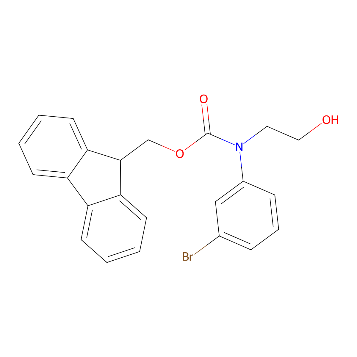 (9H-fluoren-9-yl)methyl N-(3-bromophenyl)-N-(2-hydroxyethyl)carbamate molecular structure, CAS 2763915-91-7