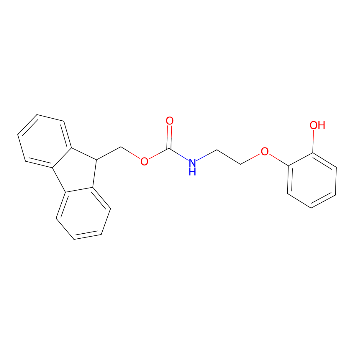 (9H-fluoren-9-yl)methyl N-[2-(2-hydroxyphenoxy)ethyl]carbamate molecular structure, CAS 2763915-96-2