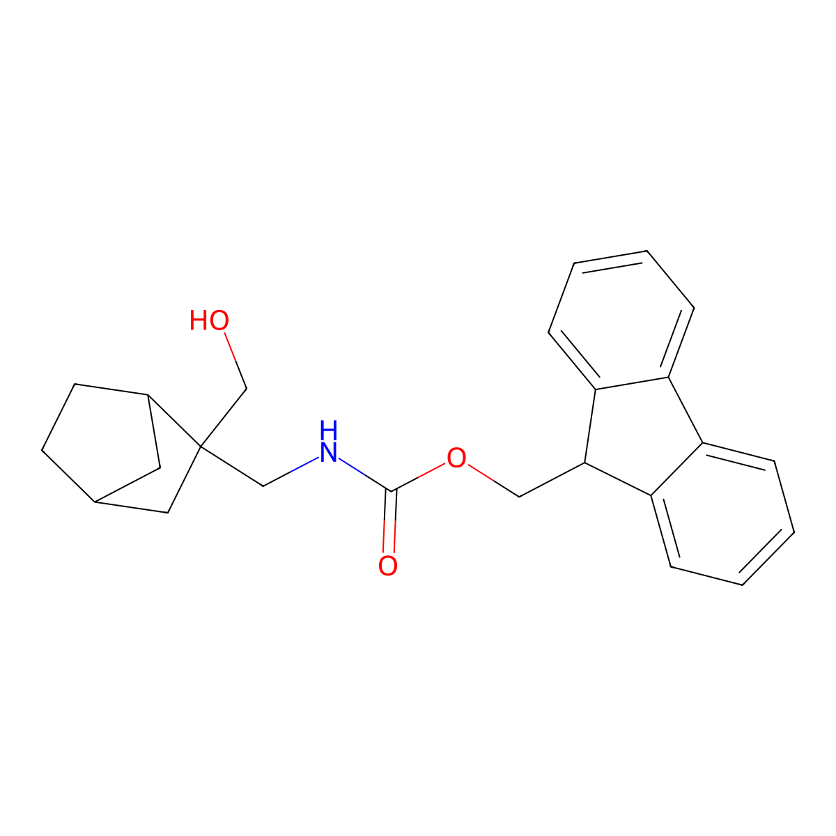 (9H-fluoren-9-yl)methyl N-{[2-(hydroxymethyl)bicyclo[2.2.1]heptan-2-yl]methyl}carbamate molecular structure, CAS 2763916-01-2