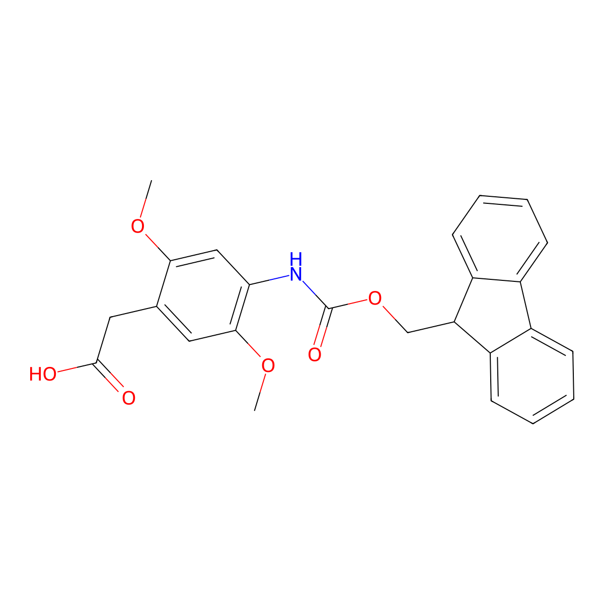 2-[4-({[(9H-fluoren-9-yl)methoxy]carbonyl}amino)-2,5-dimethoxyphenyl]acetic acid molecular structure, CAS 2763916-10-3