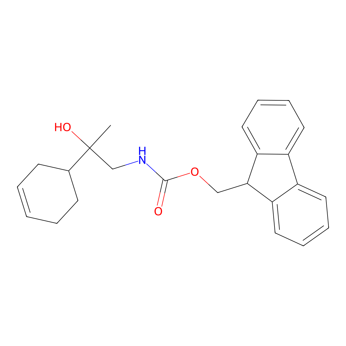 (9H-fluoren-9-yl)methyl N-[2-(cyclohex-3-en-1-yl)-2-hydroxypropyl]carbamate molecular structure, CAS 2763916-13-6