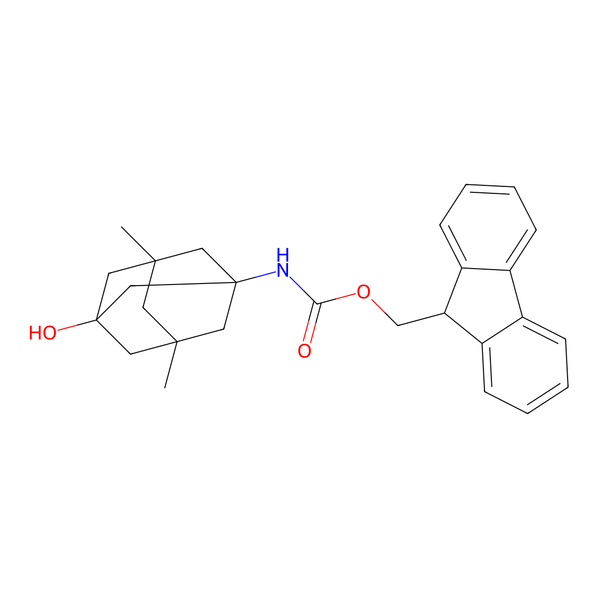 (9H-fluoren-9-yl)methyl N-(3-hydroxy-5,7-dimethyladamantan-1-yl)carbamate molecular structure, CAS 2763916-19-2