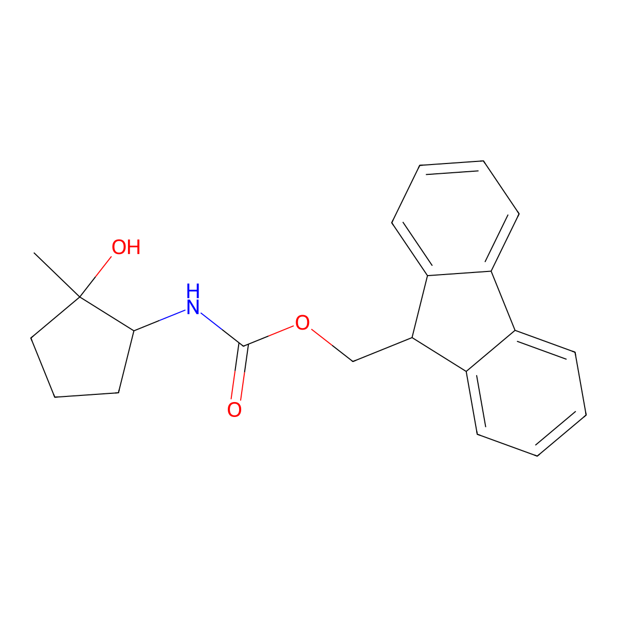 (9H-fluoren-9-yl)methyl N-(2-hydroxy-2-methylcyclopentyl)carbamate molecular structure, CAS 2763916-20-5