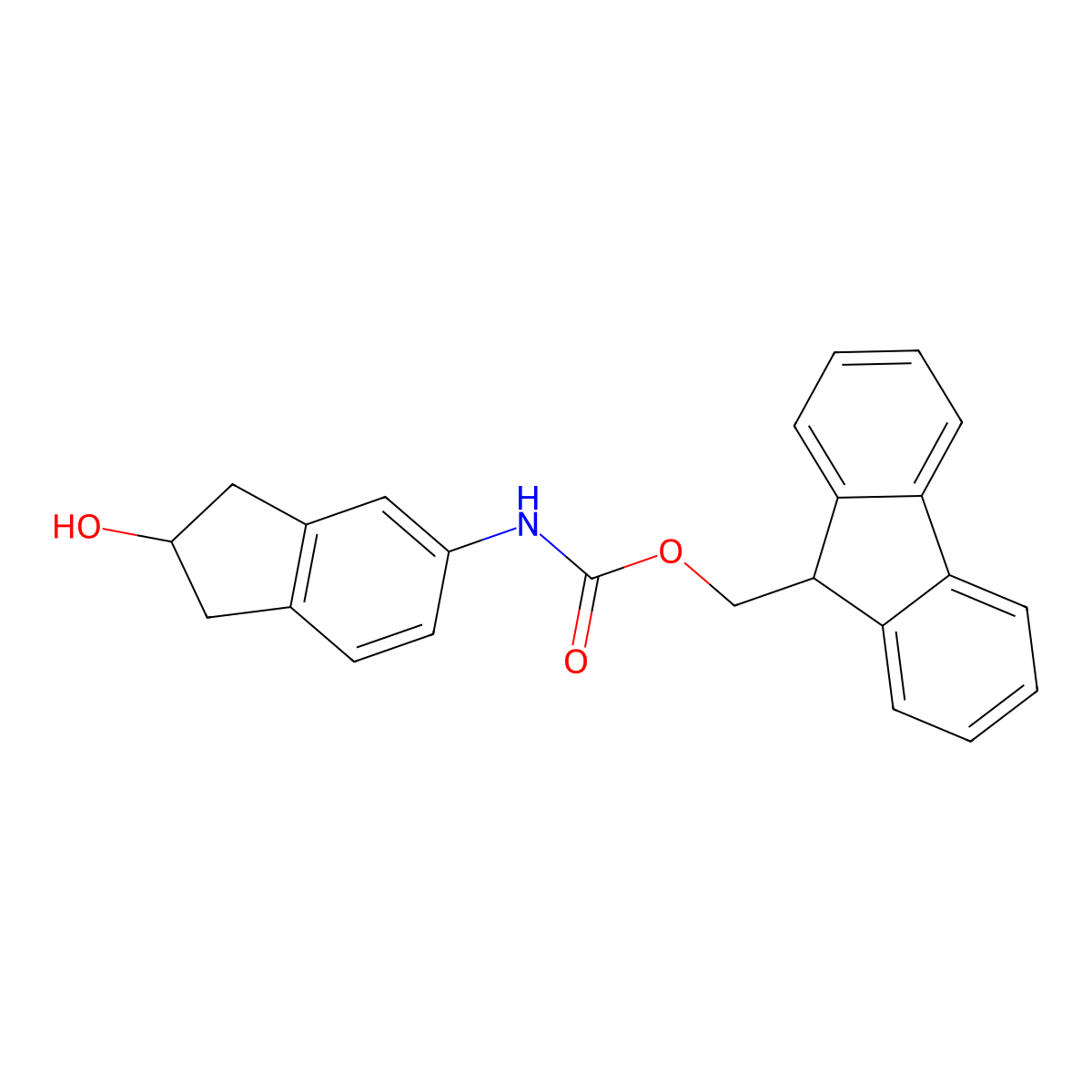 (9H-fluoren-9-yl)methyl N-(2-hydroxy-2,3-dihydro-1H-inden-5-yl)carbamate molecular structure, CAS 2763916-24-9