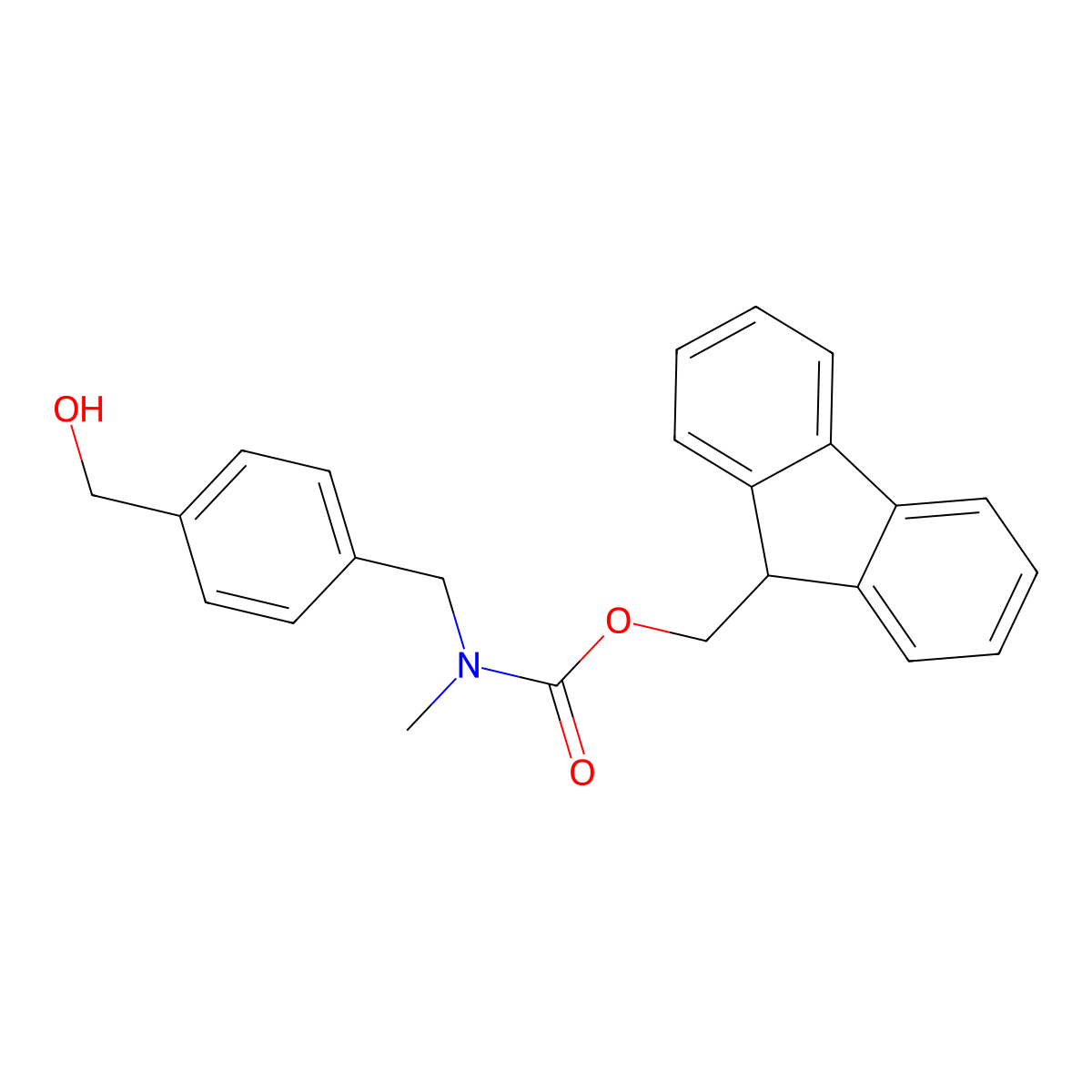 (9H-fluoren-9-yl)methyl N-{[4-(hydroxymethyl)phenyl]methyl}-N-methylcarbamate molecular structure, CAS 2763918-88-1