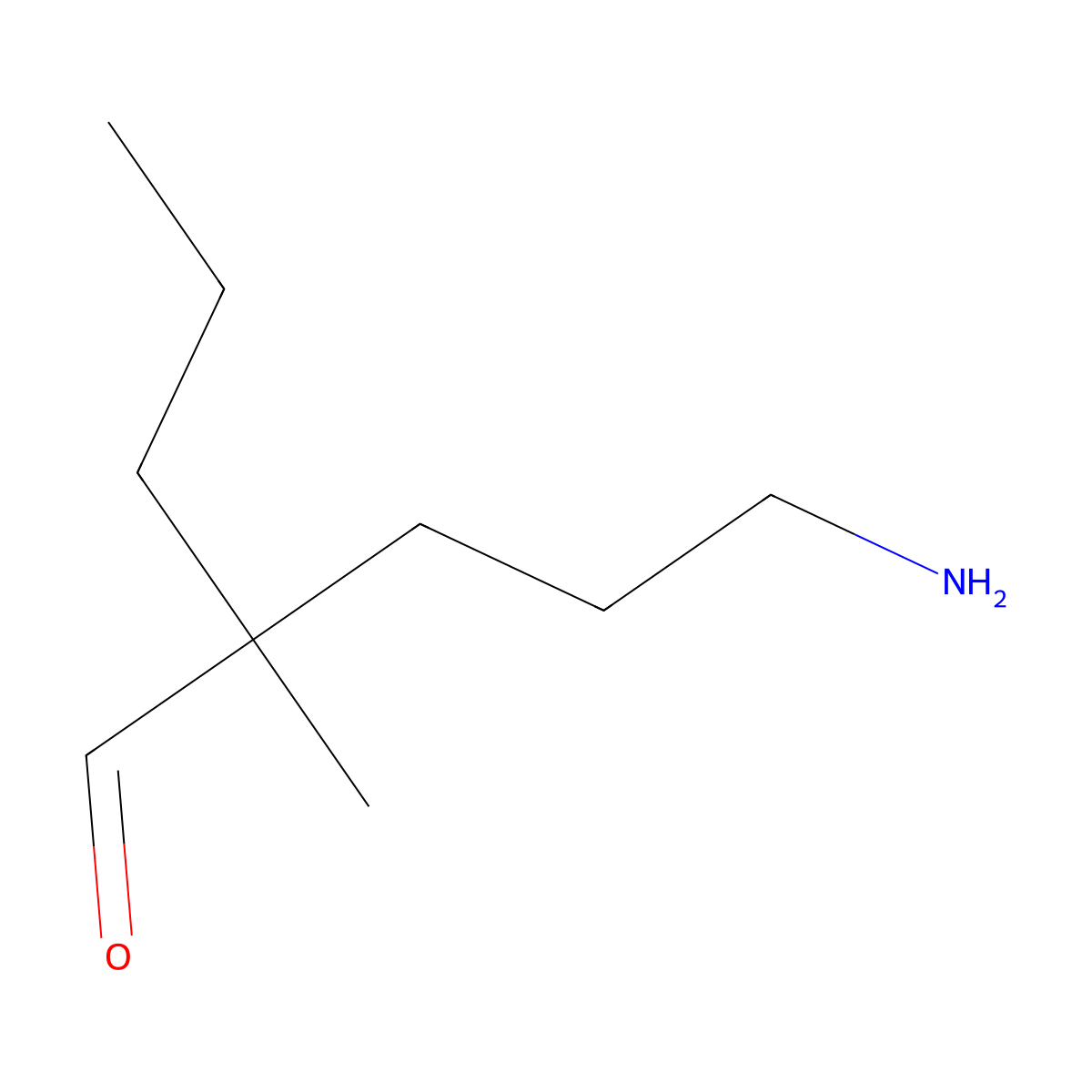 5-Amino-2-methyl-2-propylpentanal molecular structure, CAS 2763918-90-5