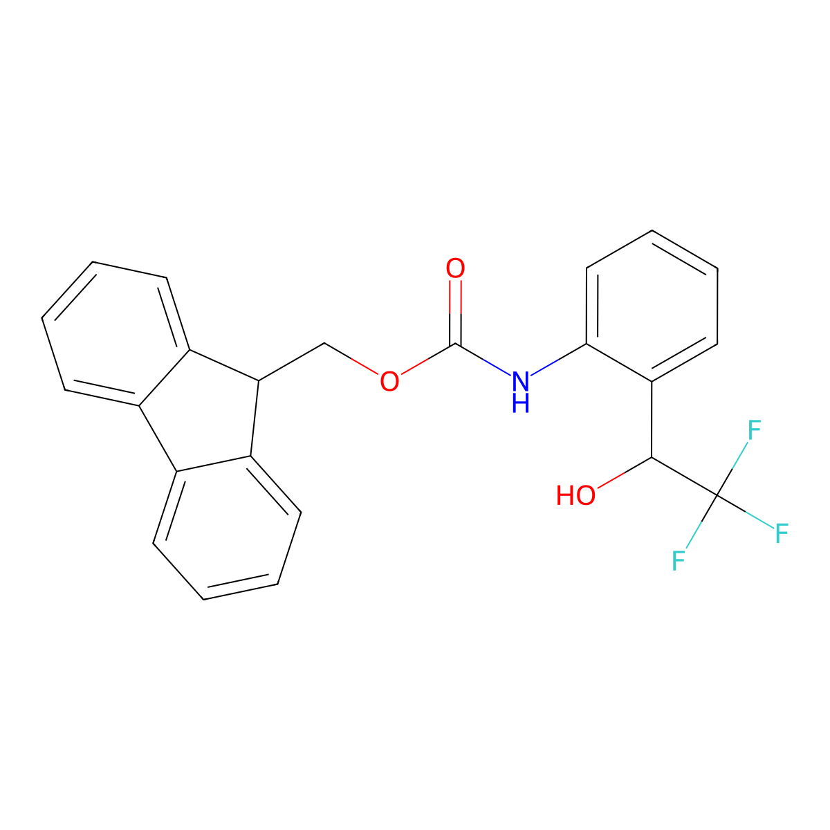 (9H-fluoren-9-yl)methyl N-[2-(2,2,2-trifluoro-1-hydroxyethyl)phenyl]carbamate molecular structure, CAS 2763918-95-0