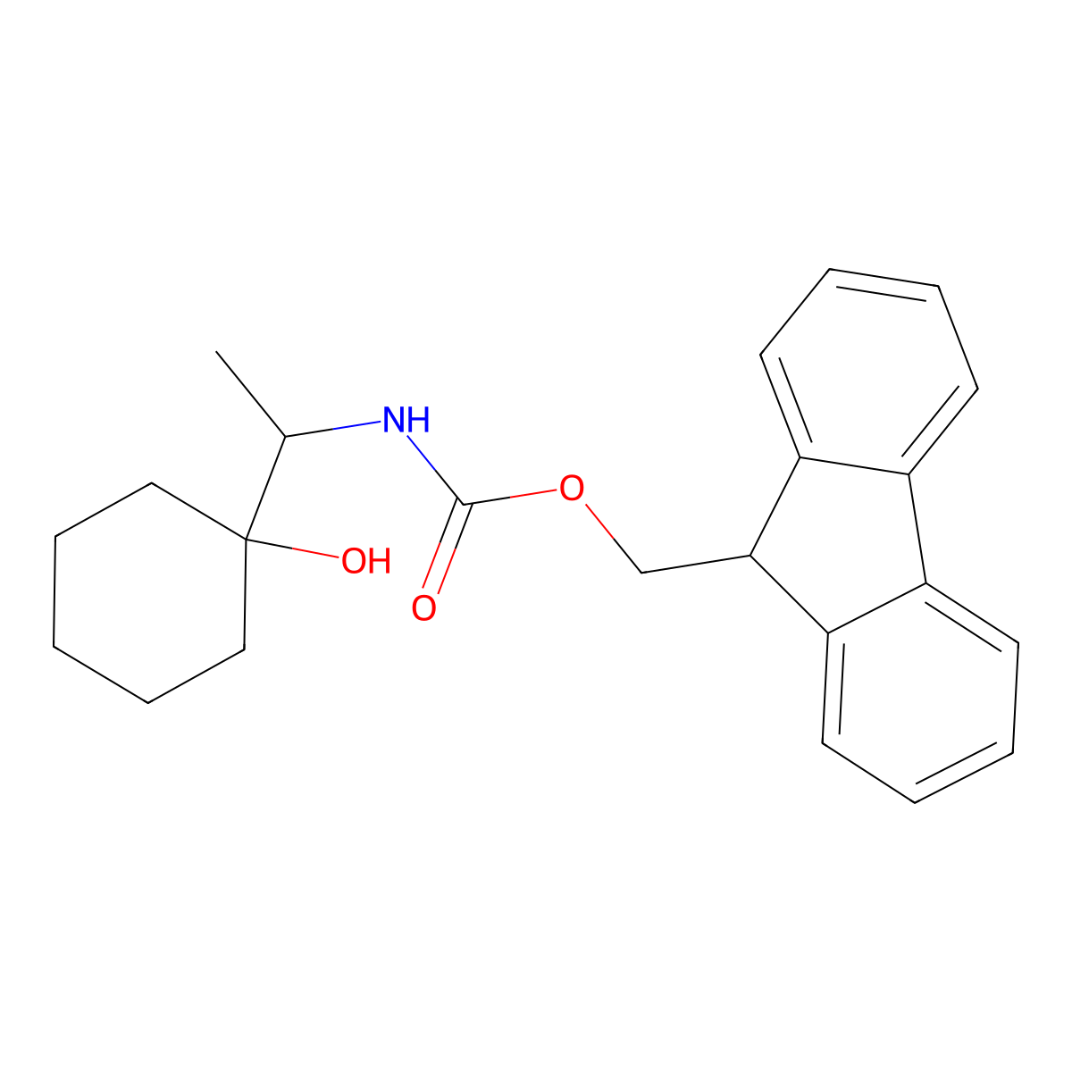(9H-fluoren-9-yl)methyl N-[1-(1-hydroxycyclohexyl)ethyl]carbamate molecular structure, CAS 2763919-00-0