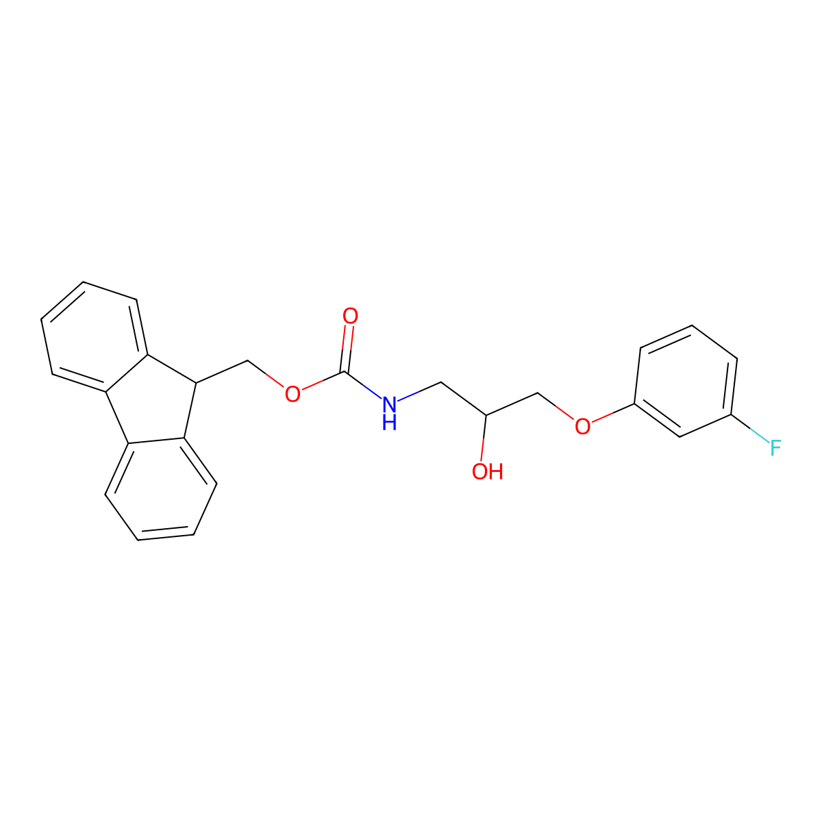 (9H-fluoren-9-yl)methyl N-[3-(3-fluorophenoxy)-2-hydroxypropyl]carbamate molecular structure, CAS 2763919-06-6